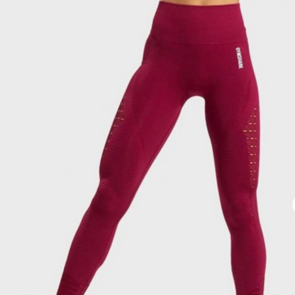 Gymshark Energy Seamless High Waisted Red Gym Yoga Leggings
